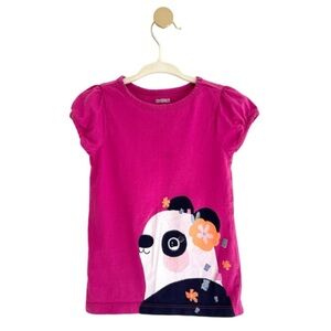 ⚡️4/$20⚡️Gymboree Kids Girls 2T Fuchsia Panda Graphic Tee with Cap Sleeves